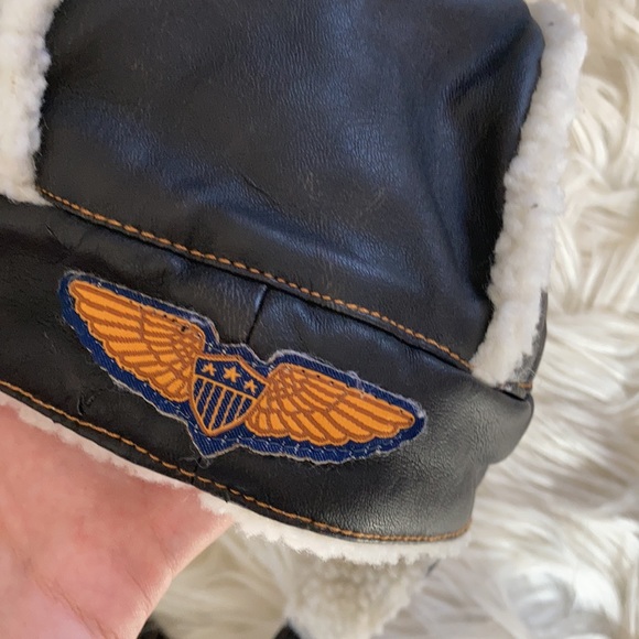 Kids on king Le top brown cream first flight airplane aviator cap hat winter hat - Picture 6 of 17